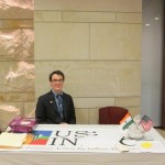 USINPAC volunteer Vince Renehan at the registration desk of USINPAC LNG Briefing