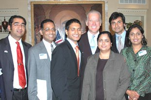 Senator Joseph R. Biden Jr. (D-DE) , Ranking Member Senate Foreign Relations Committee with the members of USINPAC on 27th June 2006.